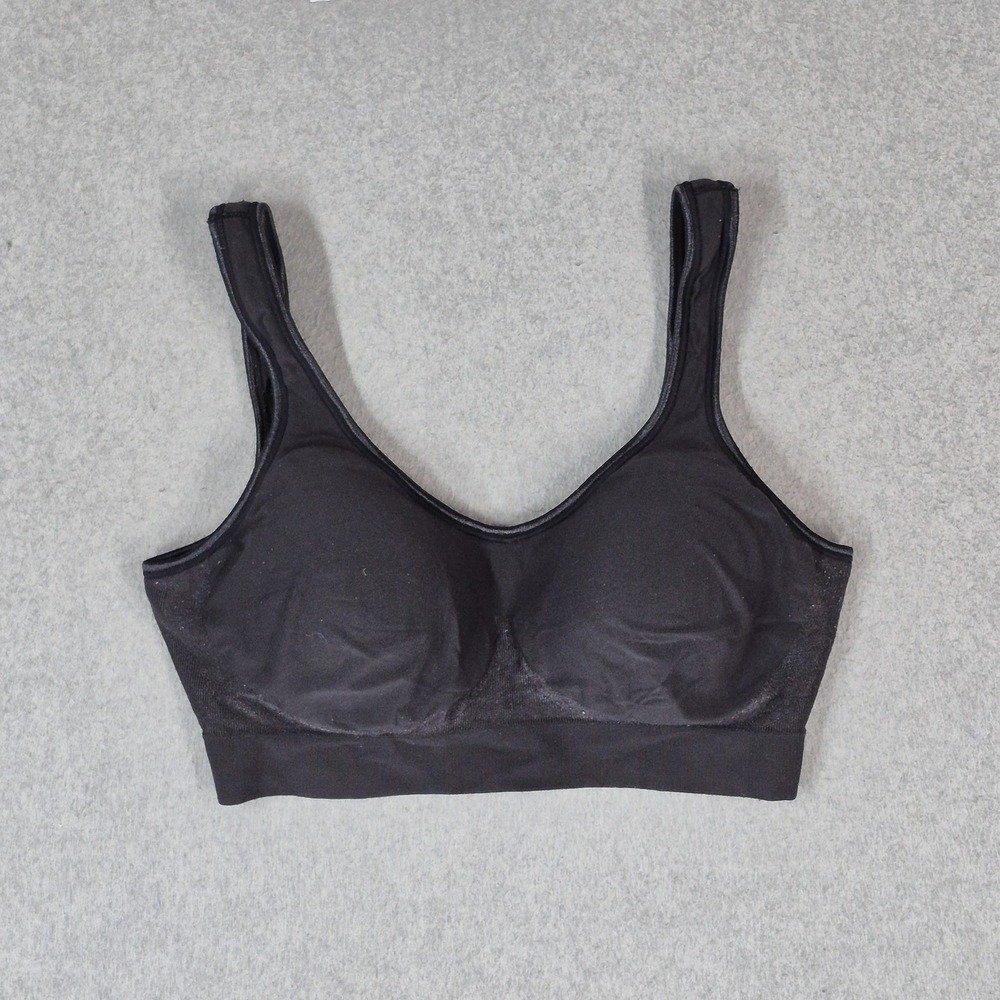Bali Women Bra Large Black Bralette Wireless Knit Wide Strap